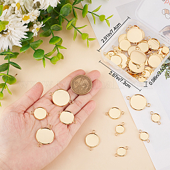 48Pcs 6 Style 304 Stainless Steel Cabochon Connector Settings&nbsp;STAS-BBC0002-61