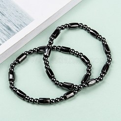 磁気ヘマタイトブレスレット  内径：2-1/8インチ（5.4cm）&nbsp;BJEW-Q005