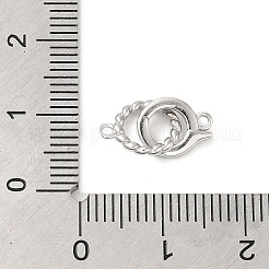 Rhodium Plated 925 Sterling Silver Fold Over Clasps&nbsp;STER-G038-06P