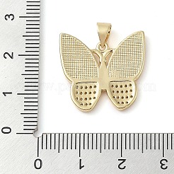 Brass Micro Pave Clear Cubic Zirconia Pendants&nbsp;KK-I712-53A-G