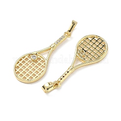 Brass Micro Pave Clear Cubic Zirconia Pendants&nbsp;KK-I476-24G