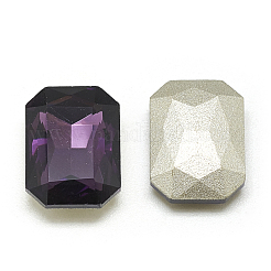 ポイントガラスラインストーンカボション  多面カット  レクタングルオクタゴン  タンザナイト  10x8x3.5mm&nbsp;RGLA-T079-8x10mm-16