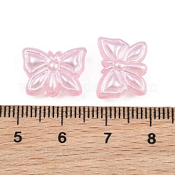 パール調アクリルビーズ  蝶  ピンク  11.5x15x5.5mm  穴：1.8mm  約961個/500g&nbsp;AC-CBAAA05-17