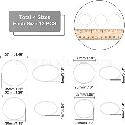48個 4スタイル 304ステンレススチール リンキングリング  ステンレス鋼色  27~32x1mm  内径：25~30mm  12個/スタイル&nbsp;STAS-UN0037-42