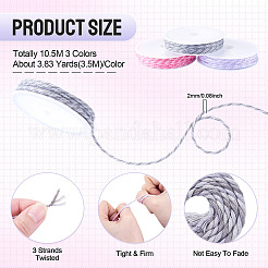 10.5M 3 Colors Braided Polyester Cord&nbsp;OCOR-TA0003-83A
