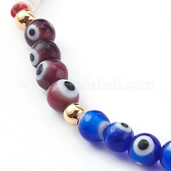 Chakra Evil Eye Lampwork Beaded Mobile Straps&nbsp;HJEW-JM00434