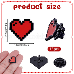 12Pcs Heart Alloy Enamel Lapel Pin Backs for Backpack Clothes&nbsp;JEWB-NB0001-29
