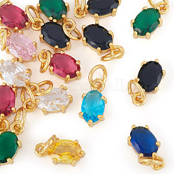 16Pcs Brass Micro Pave Cubic Zirconia Pendants&nbsp;KK-TA0001-96