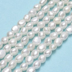 天然養殖淡水パールビーズ連売り  研磨両側  リネン  4~5x4x3.5~4mm  穴：0.6mm  約75~76個/連  14.17''（36センチメートル）&nbsp;PEAR-A005-12-01