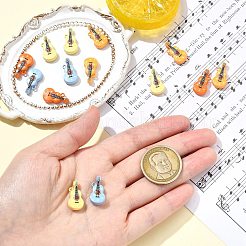 16個4色スプレー塗装亜鉛合金ペンダント  ギター  印刷  ミックスカラー  20.4x9.8mm  4個/カラー&nbsp;FIND-CJ0005-51