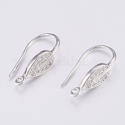 Brass Micro Pave Cubic Zirconia Earring Hooks&nbsp;ZIRC-K075-38P