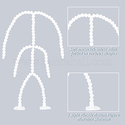 3個 3スタイル プラスチックアクションフィギュア 可動スケルトン  人形作り用品  ホワイト  210~280x12~50.5x220~487mm  穴：7mm  1個/スタイル&nbsp;DIY-GO0001-06