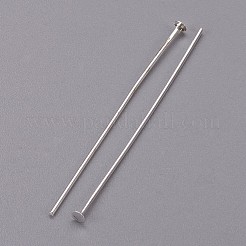 ジュエリーパーツ  カドミウムフリー＆鉛フリー  鉄平頭ピン  銀  45x0.75~0.8mm  20ゲージ  約510個/100g  ヘッド：2mm&nbsp;X-J079W027