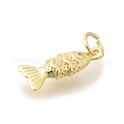 Rack Plating Natural Gemstone Fish Charms&nbsp;KK-L225-013G