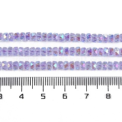 電気メッキガラスビーズセット  パール光沢メッキ  多面カット  ロンデル  ミックスカラー  2.4~3.2x4mm  穴：1mm  約147~152個/連  39~45cm&nbsp;GLAA-Q105-03