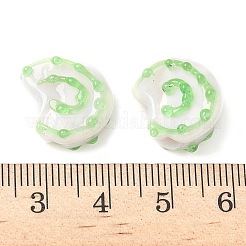 手作りランプワークビーズ  巻き貝  淡緑色  14~15x14~15.5x8.5~9.5mm  穴：1.6~1.8mm&nbsp;LAMP-D303-08B