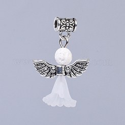 Transparent Frosted Acrylic Flower Pendants&nbsp;PALLOY-JF00372-03