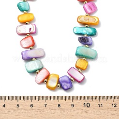 Ocean Natural Freshwater Shell Nuggets Beaded Necklaces&nbsp;NJEW-JN06281