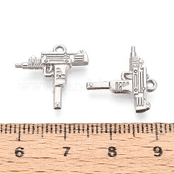 304ステンレスペンダント  銃の形  ステンレス鋼色  16x16.5x2.5mm  穴：1.2mm&nbsp;STAS-N114-54P