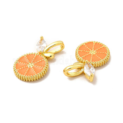 Rack Plating Brass Micro Pave  Cubic Zirconia Pendants&nbsp;KK-B068-31G