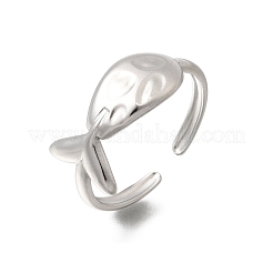 女性用304ステンレススチールカフオープンリング  クジラ  ステンレス鋼色  17mm&nbsp;RJEW-T034-02P