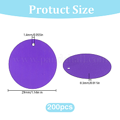 PVCスパンコール/スパンコールペンダント200個  フラットラウンドのチャーム  パープル  29x0.3mm  穴：1.4mm&nbsp;FIND-HY0005-22A
