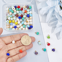 100Pcs Electroplate Imitation Jade Glass Charms&nbsp;PALLOY-BM00005