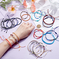 24Pcs 1Bag Cord Braided Bracelets & Glass Seed Beads Braided Bead Bracelets&nbsp;BJEW-UN0002-03