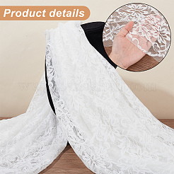 Flower Pattern Nylon Lace Fabric&nbsp;OCOR-WH0092-20A