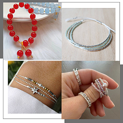 50Pcs 2 Colors 925 Sterling Silver Crimp Beads&nbsp;STER-BBC0009-67
