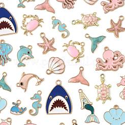 40Pcs 20 Styles Sea Animals Alloy Enamel Pendants&nbsp;ENAM-FS0003-49