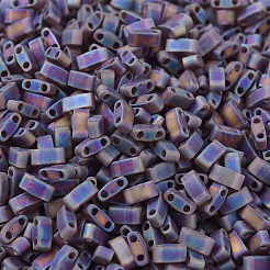 MIYUKIハーフティラビーズ  日本製シードビーズ  2の穴  （htl135fr）マットな透明ルートビールab  5x2.3x1.9mm  穴：0.8mm  約12500個/500g&nbsp;SEED-MY05-HTL0135FR