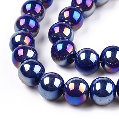 Electroplate Opaque Glass Beads Strands&nbsp;LS-GLAA-T032-P10mm-AB03