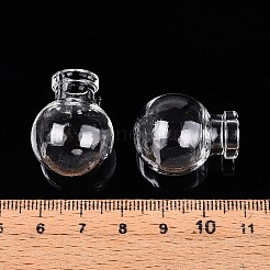ガラスボトル  ビーズの容器  ボール  透明  2.5~2.55x1.95~2cm  穴：6.5mm&nbsp;AJEW-N002-10