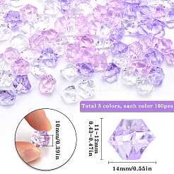 300Pcs 3 Colors Transparent Acrylic Beads&nbsp;OACR-SC0001-47B