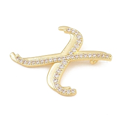 Brass Micro Pave Clear Cubic Zirconia Pendants&nbsp;CU-CBA8481-01G-X