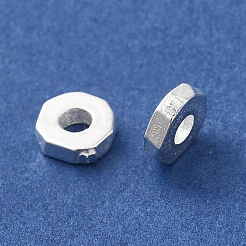 真鍮ビーズ  カドミウムフリー＆鉛フリー  ラウンド  銀  6x2mm  穴：2.5mm&nbsp;FIND-Z039-12A-S
