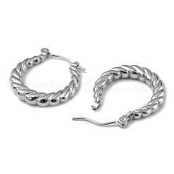 Non-Tarnish 304 Stainless Steel Twist Teardrop Hoop Earrings for Women&nbsp;EJEW-I284-10P