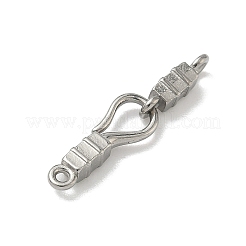 304ステンレススチールSフック留め具  直方体の  コー​​ドが終了すると  ステンレス鋼色  21.5x4.5x3mm  穴：1mm&nbsp;STAS-G373-04P-01