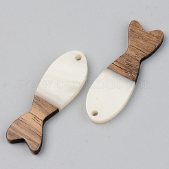 Opaque Resin & Walnut Wood Pendants&nbsp;RESI-S389-054A-C04