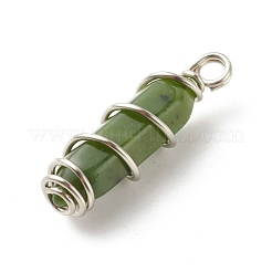 Natural Chinese Southern Jade Double Terminal Pointed Pendants&nbsp;PALLOY-JF01686-01