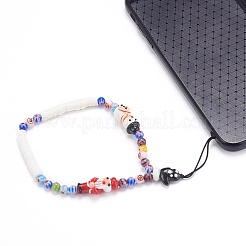 Handmade Lampwork Beaded Mobile Straps for Christmas&nbsp;HJEW-JM00446-05