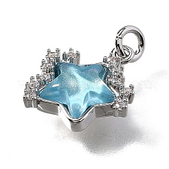 Brass Micro Pave Cubic Zirconia Charms&nbsp;KK-Q043-04P-02