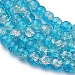 Baking Paint Crackle Glass Beads Strands&nbsp;X-CCG-S001-8mm-06