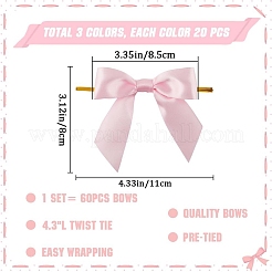 60Pcs 3 Colors Polyester Bowknot&nbsp;DIY-CP0011-48