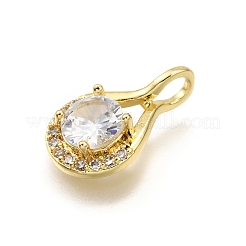 Brass Micro Pave Cubic Zirconia Pendants&nbsp;KK-K401-20G-01