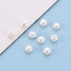 天然な培養された淡水パールビーズ  片穴  ロンデル  フローラルホワイト  3~3.5x2mm  穴：0.8mm  約100ペア/ボード&nbsp;PEAR-P056-048
