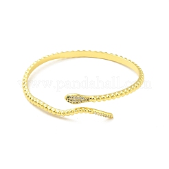Green Cubic Zirconia Snake Wrap Open Cuff Bangle&nbsp;BJEW-M231-03G