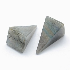 天然石ラブラドライトビーズ  コーン  ドリルなし/穴なしビーズ  三角形  25~28x14x14.5mm&nbsp;G-E490-D04