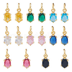 16Pcs Brass Micro Pave Cubic Zirconia Pendants&nbsp;KK-TA0001-96